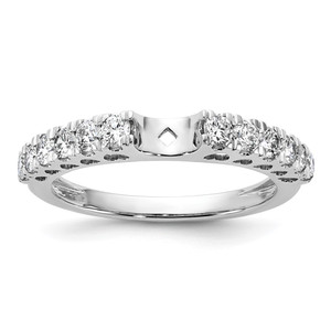 14k White Gold 1/2 carat Lab Grown Diamond VS/SI+ G+ Semi Mount Peg Set Engagement Ring - RM-5335CE97-7755