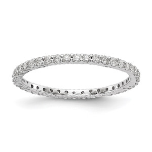 14k White Gold 1/2 carat Lab Grown Diamond VS/SI+ G+ Size 4 Shared Prong Eternity Band - ET-1B1B3713-7663
