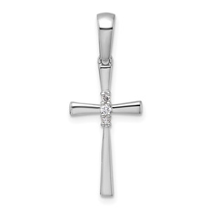 14k White Gold 1/20ct. Diamond Cross Pendant - PM-2DE3A2E3-1547
