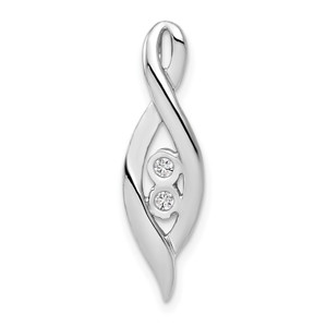 14k White Gold 1/20ct. Diamond Slide Pendant