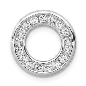14k White Gold 1/2ct. Diamond Channel Set Circle Chain Slide