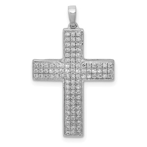 14k White Gold 1/2ct. Diamond Latin Cross Pendant
