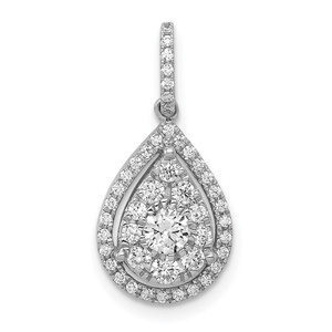 14k White Gold 1/2ct. Diamond Teardrop Pendant - PM-A85031C3-2352