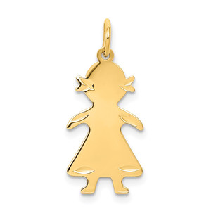 14k .018 Depth Engravable Girl Charm - XM-2B2FC397-1756