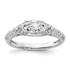 14k White Gold 1/3 carat Lab Grown Diamond VS/SI+ G+ 1 carat Center East-West Marquise Semi Mount Engagement Ring