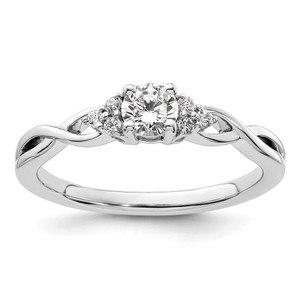 14k White Gold 1/3 carat Lab Grown Diamond VS/SI+ G+ Round Complete Halo Engagement Ring