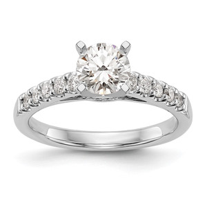 14k White Gold 1/3 carat Lab Grown Diamond VS/SI+ G+ Semi Mount Peg Set Engagement Ring - RM-2D0517C3-4682