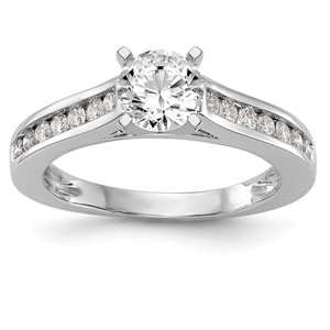 14k White Gold 1/3 carat Lab Grown Diamond VS/SI+ G+ Semi Mount Peg Set Engagement Ring - RM-60D15335-7613
