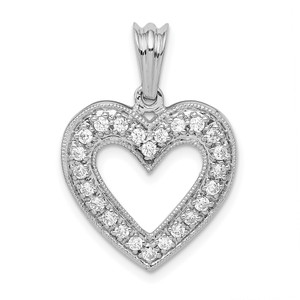 14k White Gold 1/3ct. Diamond Heart Pendant