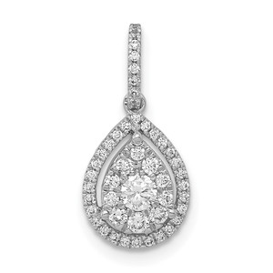14k White Gold 1/3ct. Diamond Teardrop Pendant