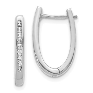14k White Gold 1/4 carat Lab Grown Diamond VS/SI+ G+ Complete Hinged Hoop Earrings - EM-57CF5D23-8492