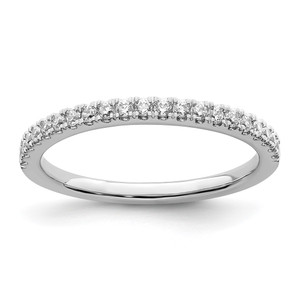 14k White Gold 1/4 carat Lab Grown Diamond VS/SI+ G+ Complete Size 7 Wedding Band