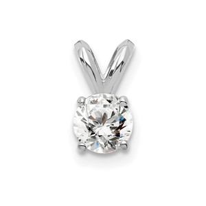 14k White Gold 1/4 carat Lab Grown Diamond VS/SI+ G+ Round Complete Four Prong Solitaire Pendant