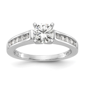14k White Gold 1/4 carat Lab Grown Diamond VS/SI+ G+ Semi Mount Peg Set Engagement Ring - RM-EF5AD8AC-4131
