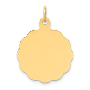 14k .027 Gauge Engravable Scalloped Disc Charm - XM-31CF40CF-4102