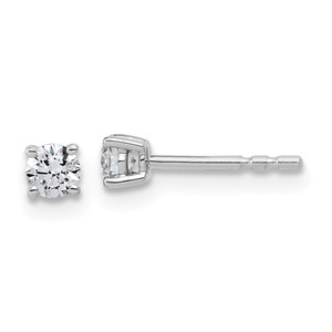 14k White Gold 1/4 ctw Lab Grown Diamond VS/SI+ G+ Round 4 Prong Standard Wt Stud Earrings