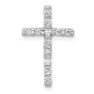 14k White Gold 1/4ct. Diamond Cross Chain Slide - PM-87853F7B-8072