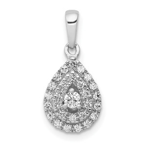 14k White Gold 1/4ct. Diamond Teardrop Pendant - PM-3A64BD68-6038