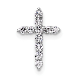 14k White Gold 1/5 carat Lab Grown Diamond VS/SI+ G+ Complete Cross Chain Slide Pendant - PM-A5603B5C-2472