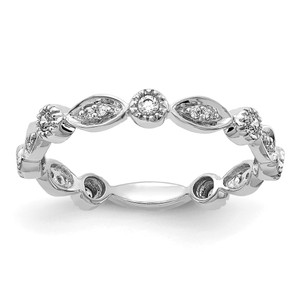 14k White Gold 1/5 carat Lab Grown Diamond VS/SI+ G+ Complete Fashion Band - RM-781F039C-5829