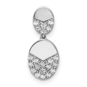 14k White Gold 1/5 carat Lab Grown Diamond VS/SI+ G+ Dangle Chain Slide Pendant