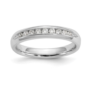 14k White Gold 1/5 carat Lab Grown Diamond VS/SI+ G+ Nine Stone Complete Fashion band - RM-3F91A3E4-3536