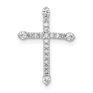 14k White Gold 1/5ct. Diamond Cross Chain Slide - PM-A30D8AC1-1565