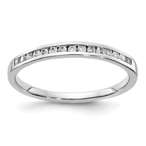 14k White Gold 1/6 carat Lab Grown Diamond VS/SI+ G+ Complete Channel Set Band
