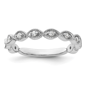 14k White Gold 1/6 carat Lab Grown Diamond VS/SI+ G+ Complete Wedding Band - RM-CBB5C16D-9679