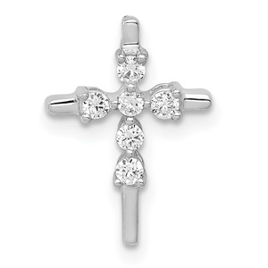 14k White Gold 1/6ct. Diamond Cross Chain Slide - PM-805ABCF5-3375