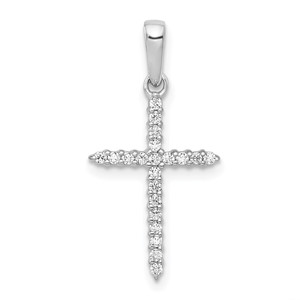 14k White Gold 1/6ct. Diamond Cross Pendant - PM-30B76858-7027