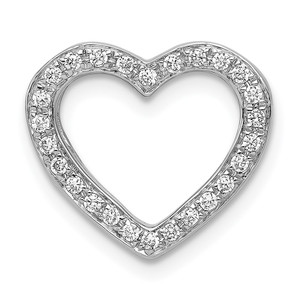 14k White Gold 1/6ct. Diamond Heart Chain Slide - PM-7E3C35AE-4220