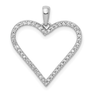14k White Gold 1/6ct. Diamond Heart Pendant - PM-6BE38447-2330