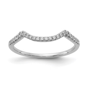 14k White Gold 1/8 carat Lab Grown Diamond VS/SI+ G+ Complete Round Contoured Wedding Band - RM-20068117-8379