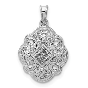 14k White Gold 1/8ct. Diamond Vintage Pendant