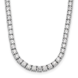 14k White Gold 10 carat Lab Grown Diamond VS/SI+ G+ Complete 16 inch Tennis Necklace