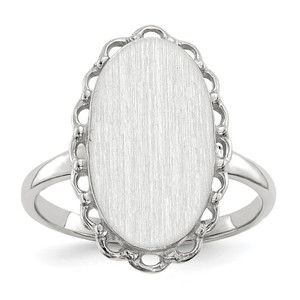 14k White Gold 10.5x14.0mm Open Back Signet Ring