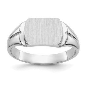14k White Gold 10.5x8.0mm Closed Back Signet Ring