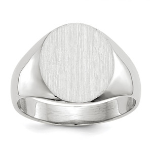 14k White Gold 12.0x12.5mm Closed Back Signet Ring