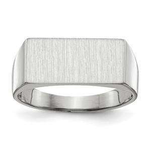 14k White Gold 16.5x8.0mm Closed Back Signet Ring