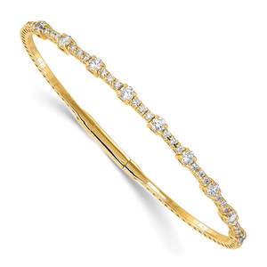 14k 1 1/3 carat Lab Grown Diamond VS/SI+ G+ Complete Bangle