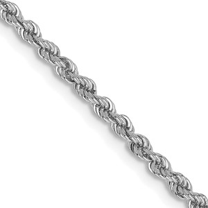 14K White Gold 18 inch 2.25mm Regular Rope with Lobster Clasp Chain