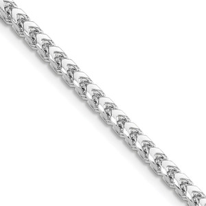 14K White Gold 18 inch 3mm Franco with Fancy Lobster Clasp Chain