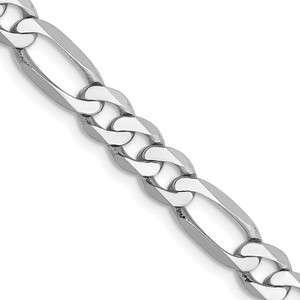 14K White Gold 18 inch 5.5mm Flat Figaro with Lobster Clasp Chain