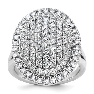 14k White Gold 2 1/4 carat Lab Grown Diamond VS/SI+ G+ Complete Fashion Ring