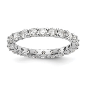 14k White Gold 2 carat Lab Grown Diamond VS/SI+ G+ Size 7 Shared Prong Eternity Band