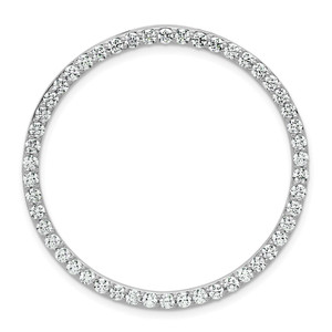 14k White Gold 2 carat Lab Grown Diamond VS+ F+ Complete Circle Chain Slide Pendant - PM-FF0D9FF8-4521