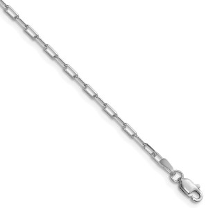 14k White Gold 2.1mm Solid Beveled Paperclip Chain - PE-3BE1B334-9758