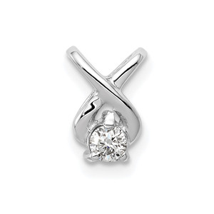 14k White Gold 2.9mm A Diamond Chain Slide