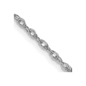 14K White Gold 22 inch 1.3mm Heavy Baby Rope with Lobster Clasp Chain